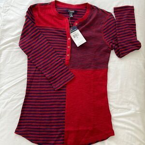 NWT Ladies Chaps striped pullover XS